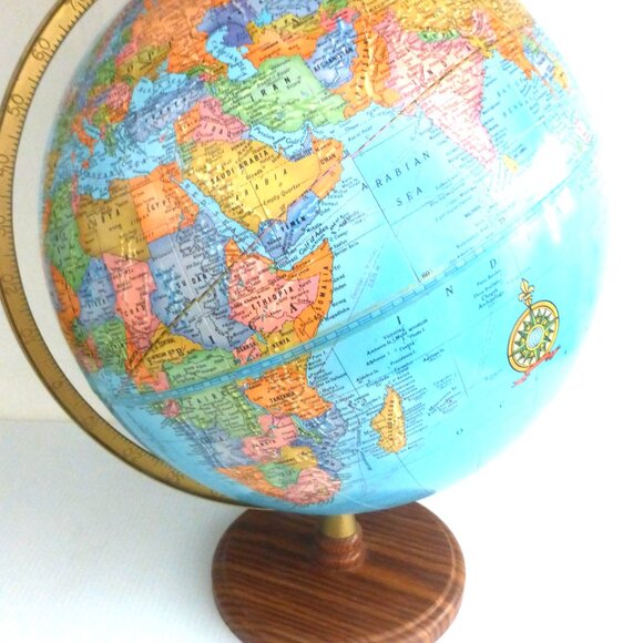 BSM 12" IMPERIAL GLOBE on STAND by George E. Cram Co. Ltd. World MAP Geography - Picture 3 of 13